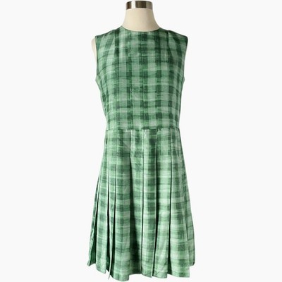 Marc Jacobs Plaid Silk Pleated Dress 4 Green Sleeveless USA Check Squares | eBay Marc Jacobs Plaid Silk Pleated Dress 4 Green Sleeveless USA Check Squares | eBay