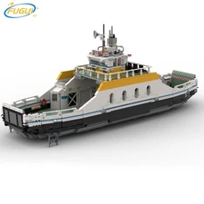 MOC Medium Sized Car Ferry with Loading Ramps Transport Model 2839 Pcs