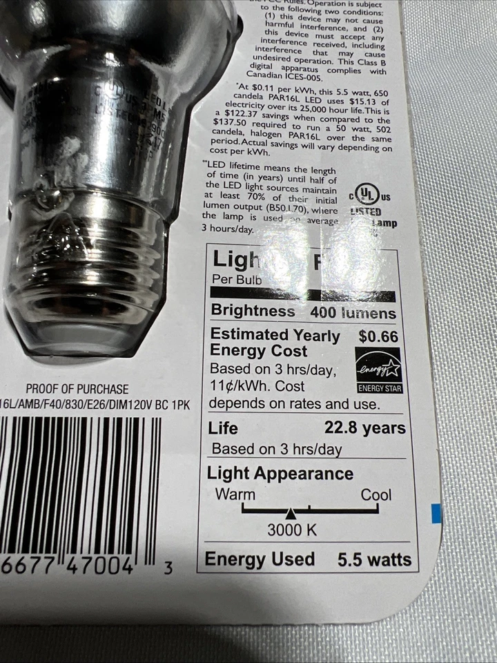 PHILIPS (5.5-Watt) (PAR16L Dimmable LED Flood Light Bright White 50 Watt 4 Pack - Image 3 of 3