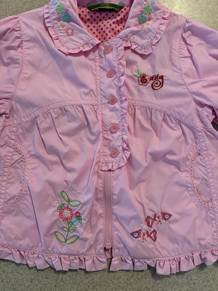 Chaqueta Oilily Rosa Bordada Flores Corazones Peces Talla 86 (2T) Foto 4 de 4