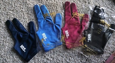 IBS Three Fingers Billiard Gloves Snooker Cue Professional 4 Colors (Spandex)