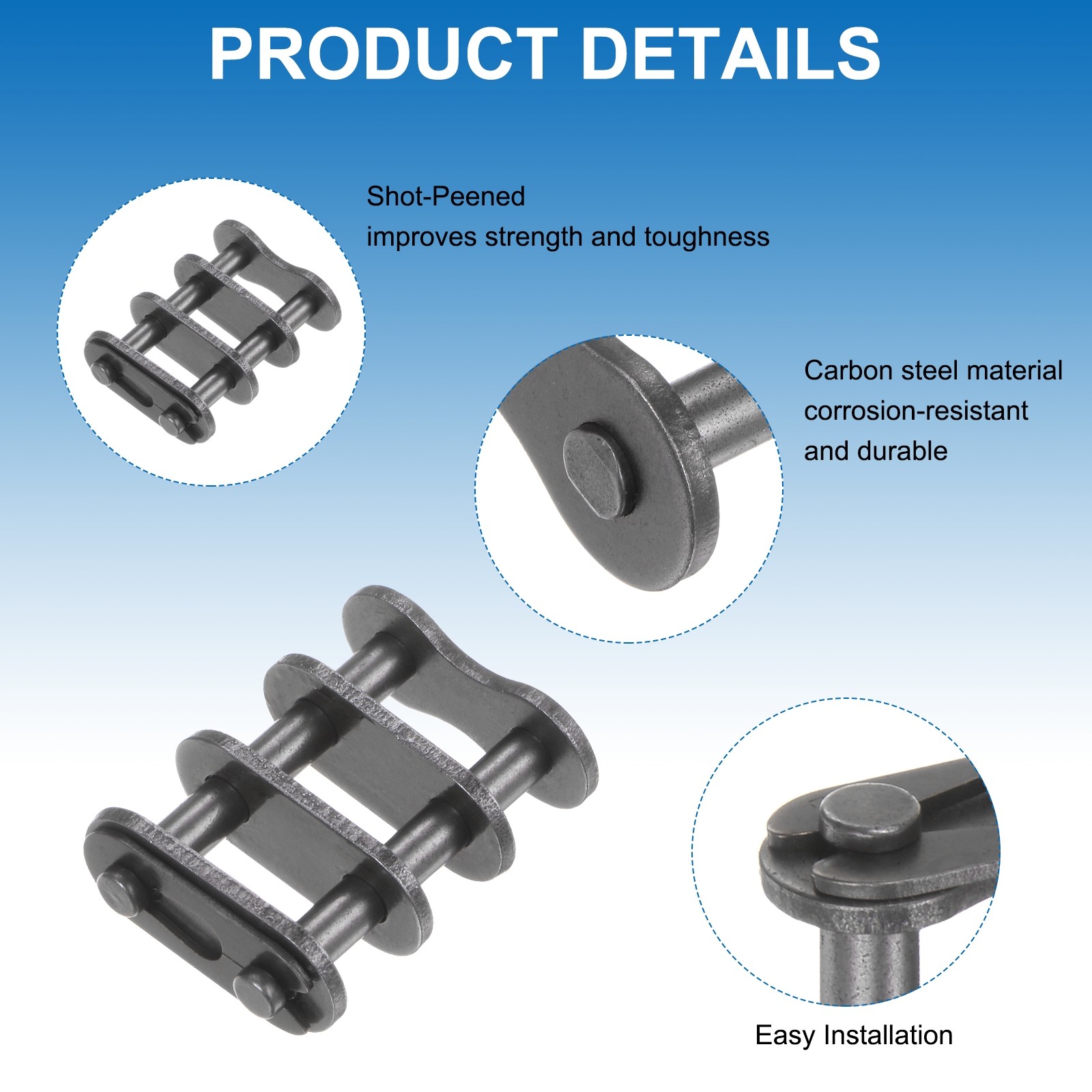 8Pcs #40-2 Double Roller Chain Connecting Links 12.7mm Pitch Chain Master Links