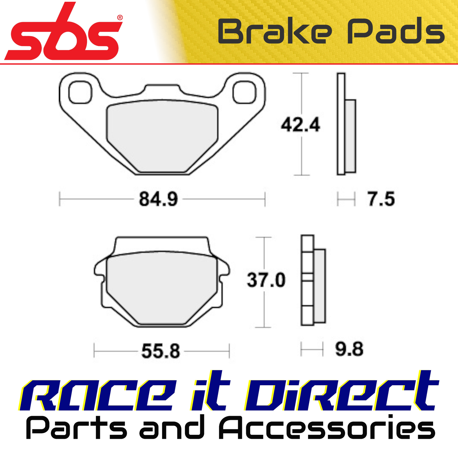 Brake Pads for KAWASAKI KX 125 1984-1986 Front Off Road SBS
