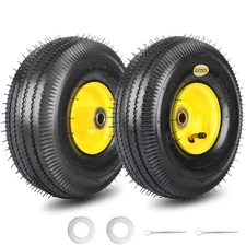 4.10/3.50-4 Explorer Series Rubber Tire and Wheel, with 2.25" Offset Hub, 5/8...