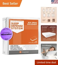 Zippered Bed Bug and Dust Mite Proof Encasing for Split King Box Springs, 39" W