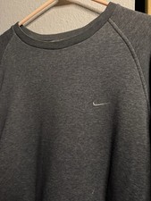 VTG Y2k Nike Mini swoosh sweatshirt Crewneck pullover SZ L Gray tag embroidered