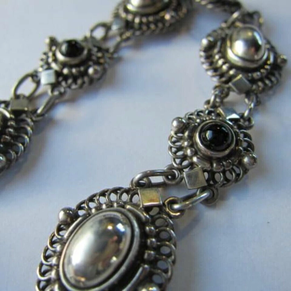 Collana Georg Jensen in argento sterling 925S onice e sfere in argento... - Immagine 2 di 4