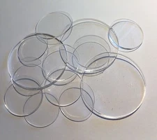 10 Pcs 2 1/2" Dia. x 1/8" Thick Laser Cut Clear Cell  Plexiglass Disks