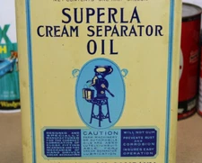 1920's STANDARD CREAM SEPARATOR OIL Old Flat 1/2 gal. Tin Can ~ GREAT SHAPE !