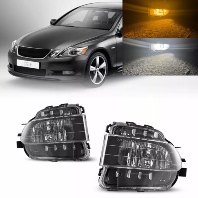 LED Amber Front Fog Lamp w/White DRL For LEXUS GS Series 2006-2011