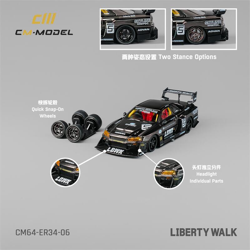 CM Model 日産GT-R LB-ER34 LBWK （チョイス） CM Model Nissan Skyline LBWK LB-ER34 Super Silhouette Chase