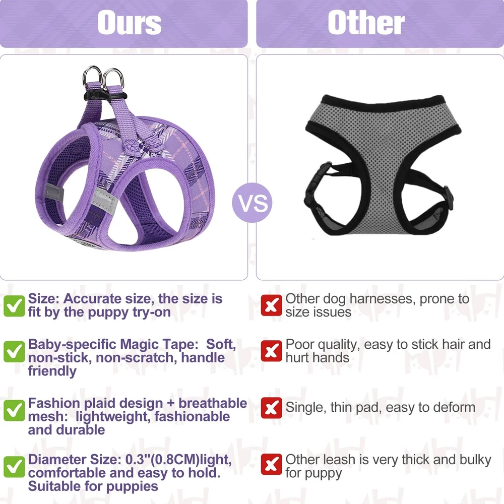 Dog Harness and Leash Set,Step in No Chock No Pull Soft Mesh Reflective for E...