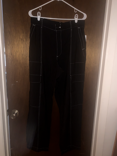 GAP Womens Mid Rise Loose Cargo Pants - Black Size L Tall - Picture 6 of 9