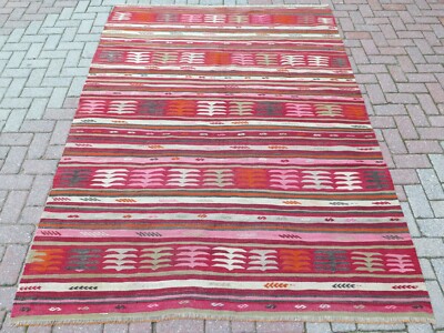 Antique Turkish Wool Rug, Afion Kilim, Area Rugs, Floor Rug Kelim 69''X96'' Carpet