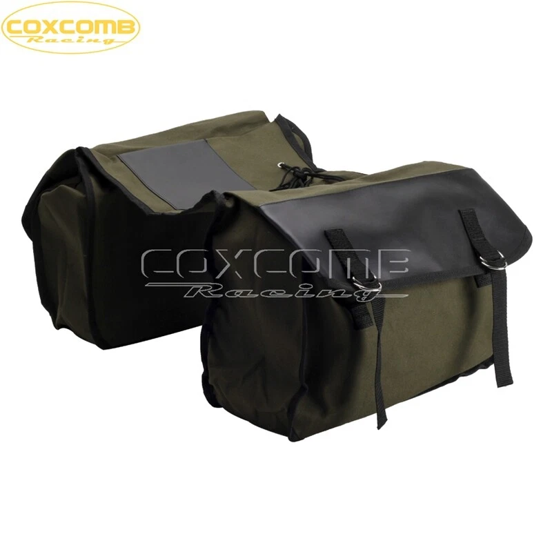Мотоциклетная седельная сумка багажные сумки водонепроницаемая холщовая сумка для хранения для Honda Suzuki - Изображение 2 из 4