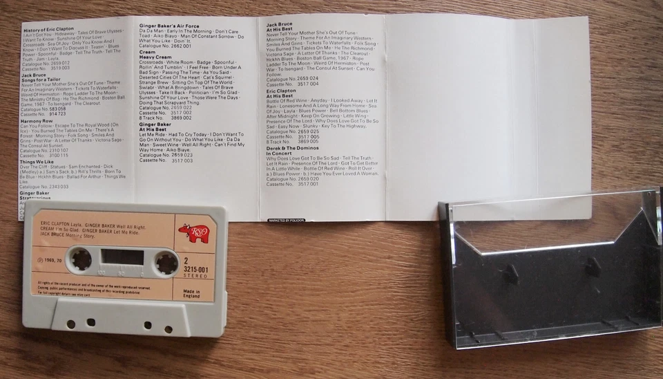 CREAM - ERIC CLAPTON JACK BRUCE GINGER BAKER (RSO 3215001) 1970s UK CASSETTE - Image 3 of 3