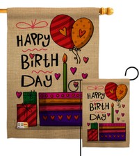Happy Birth Day Garden Flag Birthday Celebration Gift Yard House Banner