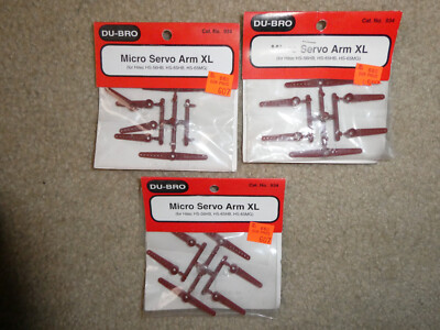Lot of 3 Vintage RC Part Packs Dubro Micro Servo Arms XL 934 NIP