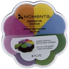 Momenta PASTEL RAINBOW Removable Wedges Pigment Ink Pad Archival NEW 8 Colors