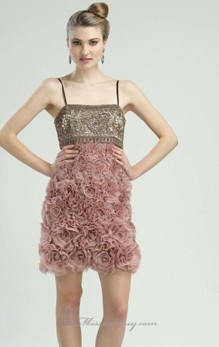 NWT Sue Wong N1301 Cocktail prom evening rosette short dress BLACK/NUDE ! 10 - Picture 2 of 6