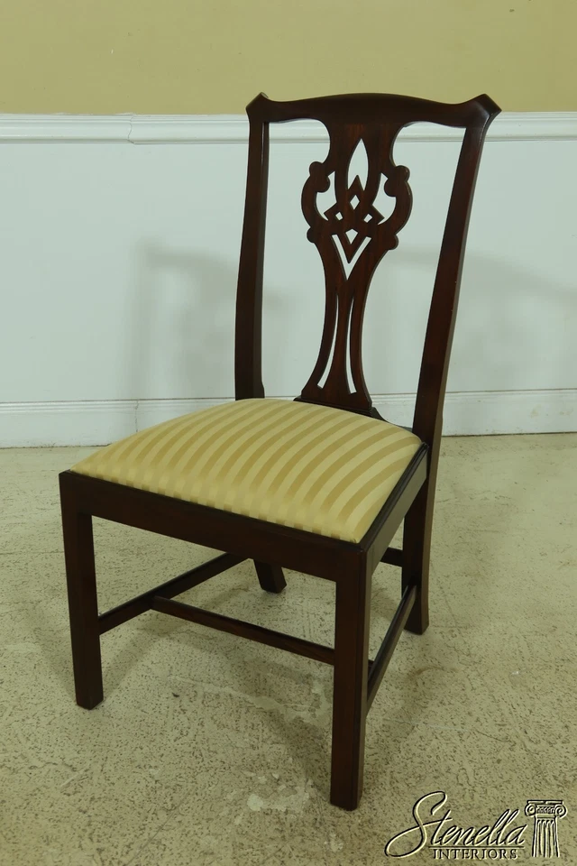 L51655E: Par de sillas auxiliares HENKEL HARRIS modelo 102 Chippendale caoba Foto 3 de 4