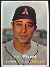 1957 Topps #402 JIM PISONI Kansas City Athletics MLB baseball card EX+