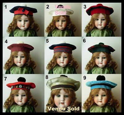 robe & béret poupée ancienne SFBJ Jumeau Kestner Halbig dress