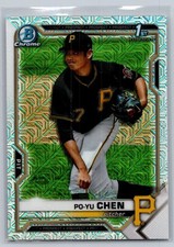2021 bowman mega box baseball po-yu chen 1st chrome mojo refractor #223