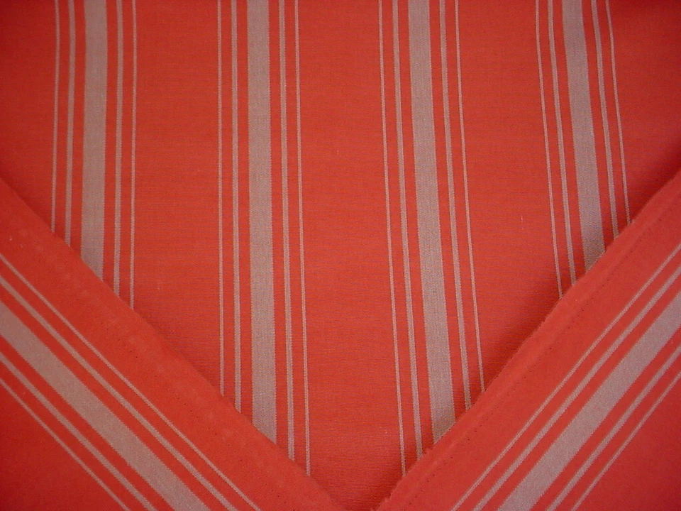 6-1/8Y Laura and Kiran 2270 Harbor Stripe Chili Cotton Drapery Upholstery Fabric - Image 2 of 4