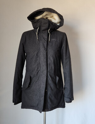 Didriksons 1913 Storm System Siri Parka Jacket Hooded Waterproof Black Womens 34