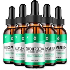 (5 Pack) Gluco Freedom Blood Support Supplement GlucoFreedom Drops (10oz)