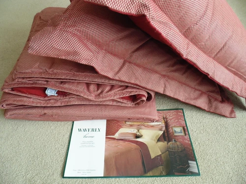Waverly Full Queen Comforter Set Bedspread 5-Sham Harbor House Custom Skirt Red