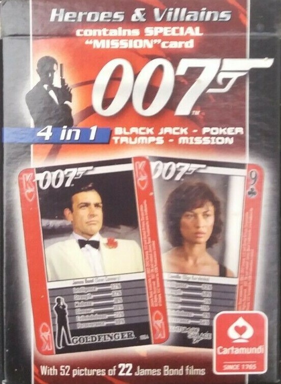 JAMES BOND 007 4-IN-1  PLAYING CARDS > HEROES & VILLAINS > BRAND NEW SEALED