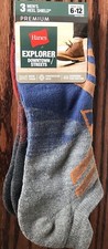 Men  s Hanes Premium Explorer Low Cut Socks 3 Pairs Shoe Sz 6-12 Assorted New