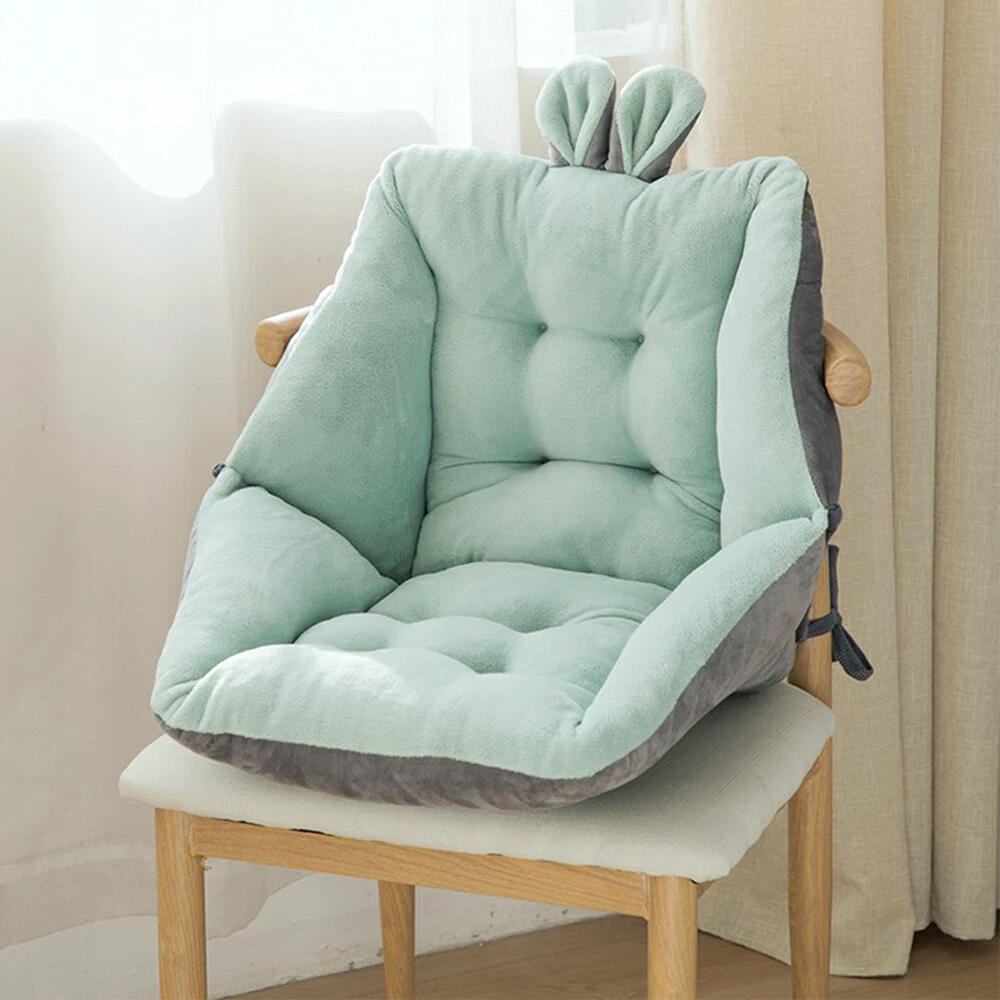 One-Piece Folding Back and Seat Cushions Fleece Warm Chair Pad Semi-Enclosed