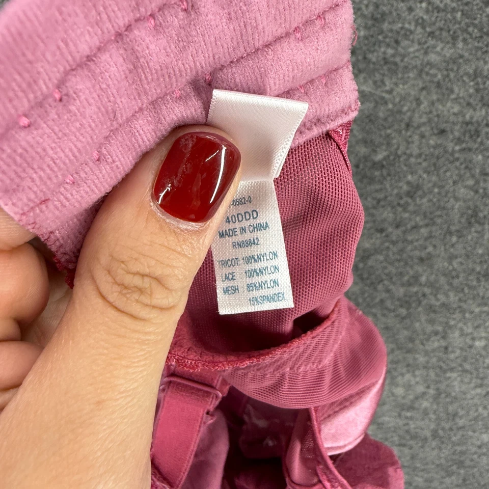 Sujetador Bralette Comfort Choice Mujer 40DDD Rosa Floral Encaje Inalámbrico Opaco Nylon Foto 4 de 4