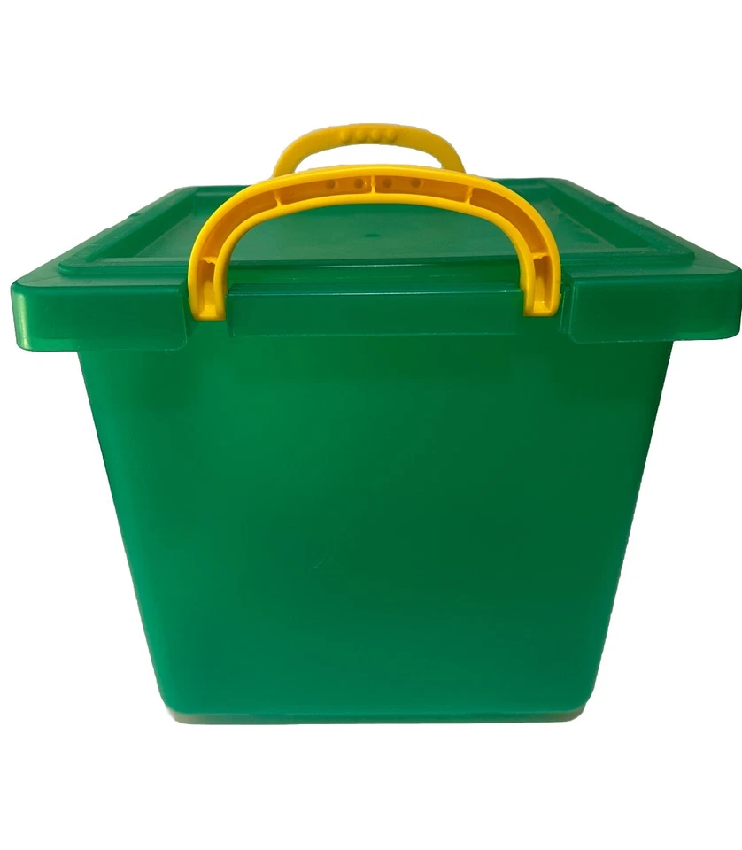 Estuche Lego Verde Rodante 4 Ruedas Guiño Mini Figura Estuche de Almacenamiento Solo 2012 Verde Foto 2 de 4