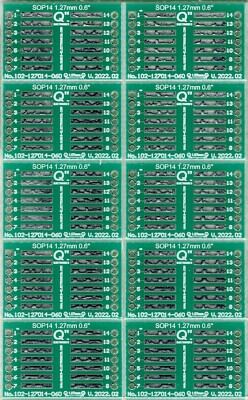 SO14, SOP14, SOIC14 1.27mm(0.05'') to DIP 0.6'' (1.27mm pin raster) - 10 PCS. [US]