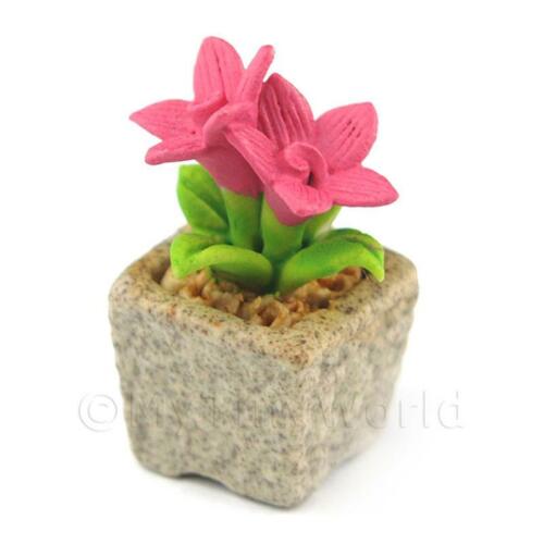 Miniatura hecha a mano de flores de cerámica de color rosa  - Imagen 1 de 1