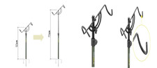 Stellfisch Rutenhalter mit massiven Metalldreizack  Flexi Stick Delphin