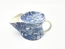 James Kent Longton Old Foley Staffordshire Shaving Mug Blue Transferware England