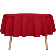 Round Tablecloth - 60 Inch - Water Resistant Spill Proof Washable Polyester T...