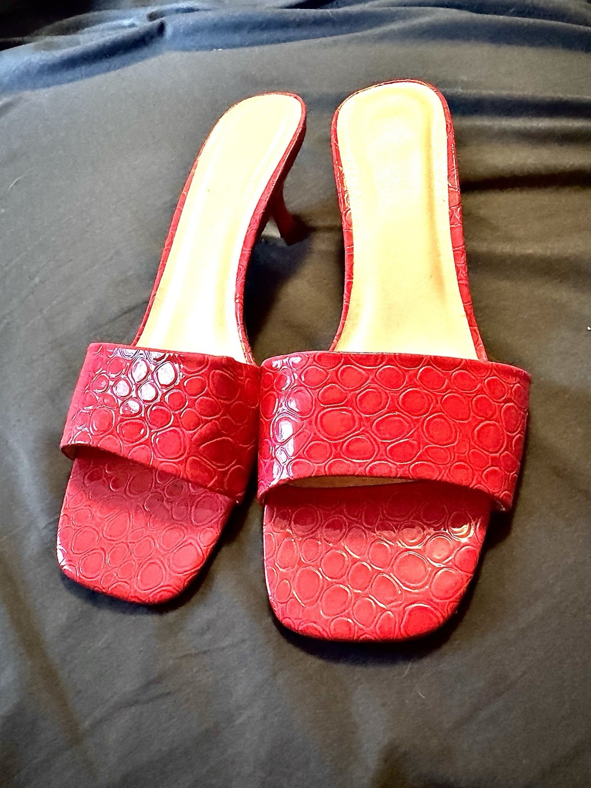 PINK Crocodile Pattern Embossed Mules For Women W… - image 1