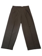 Men's Dark Green Pleated Dress Trousers