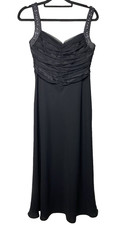 VTG Y2K 90s Evan Picone Cocktail Dress Fairy Beaded Embellished Ruched Flowy 8