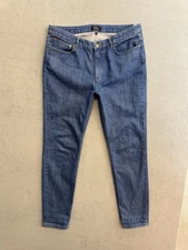 A.P.C. Jeans 32x30 Men's High Standard Slim Tapered Fit Blue Denim Pants Stretch