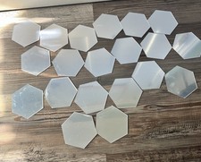 20 Pcs 4    Hexagon Mirror Mosaic Tiles Color for Craft Projects DIY Hobby Silver