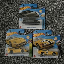Hot Wheels Bundle- Ferrari F40, 365 GTB4 , SF90 Stradale / Yellow / Grey