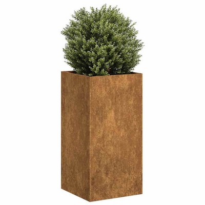 Planter Rusty 15.7''x15.7''x31.5'' Weathering Steel