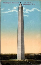 Washington Monument Height 555 Feet Washington DC Unposted DB Postcard